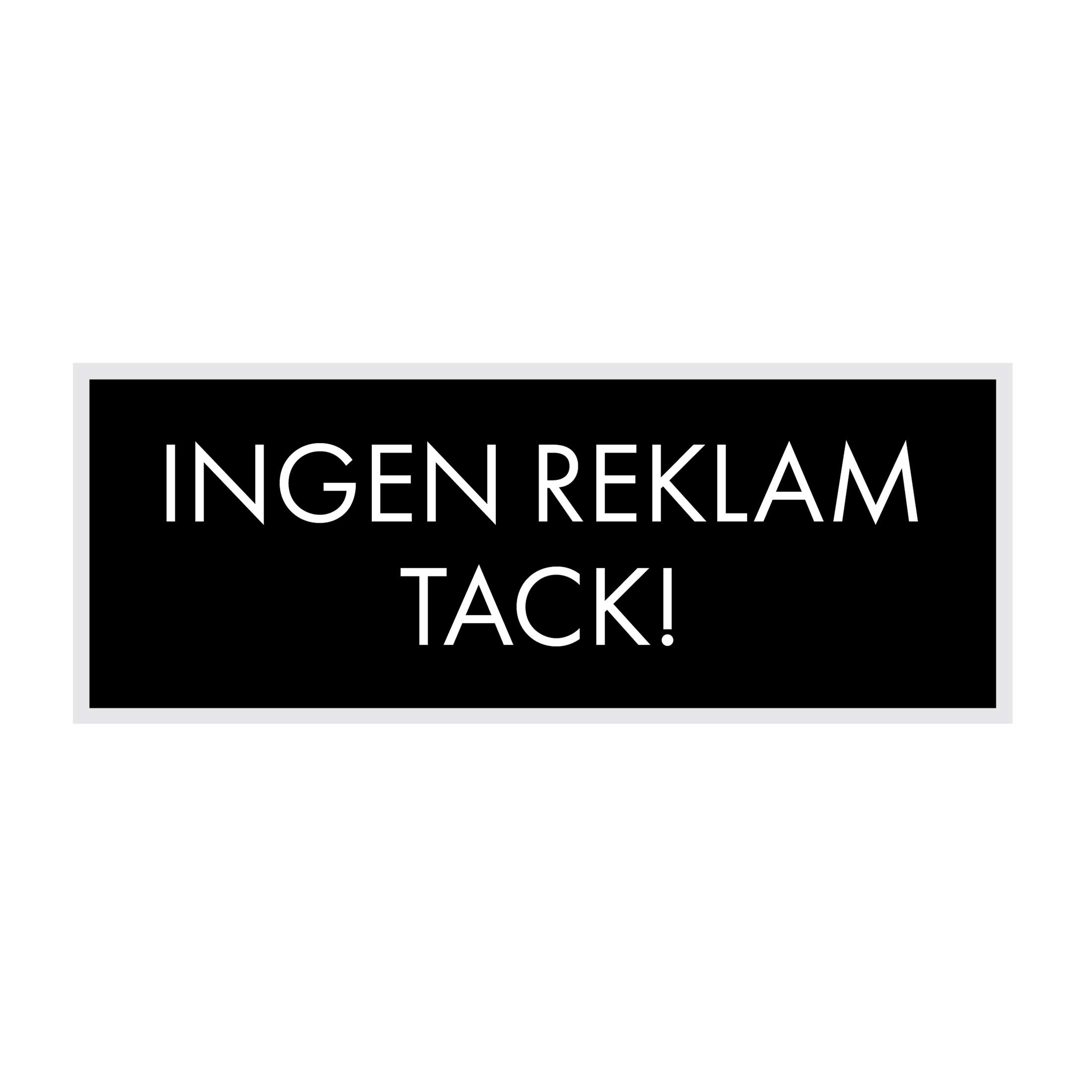 Dekal Miller`s Ingen Reklam Tack Svart